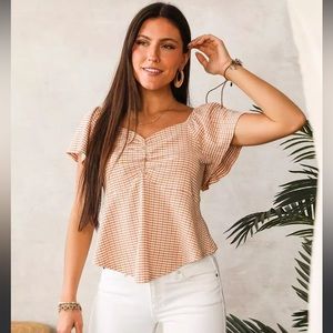 BUCKLE Willow & Root Crinkle Plaid Top SIZE LARGE